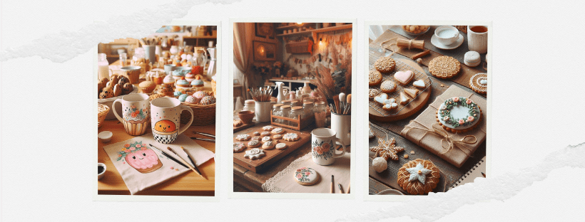 Tazze personalizzate e biscotti decorati per la colazione “Small&nbsp;Bakery”